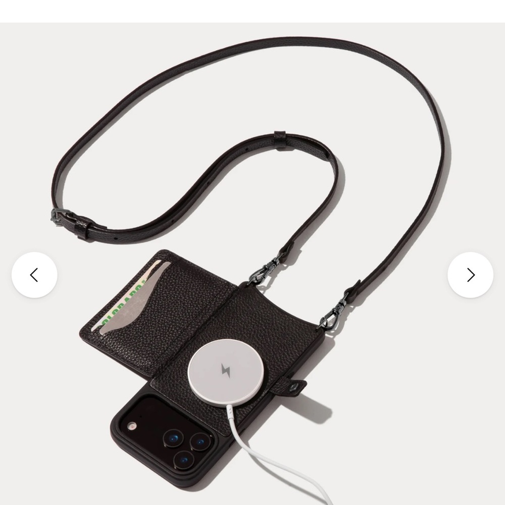 Bandolier Mila Magsafe Black Pewter Leather Phone Case Strap IPhone 17 Pro Max